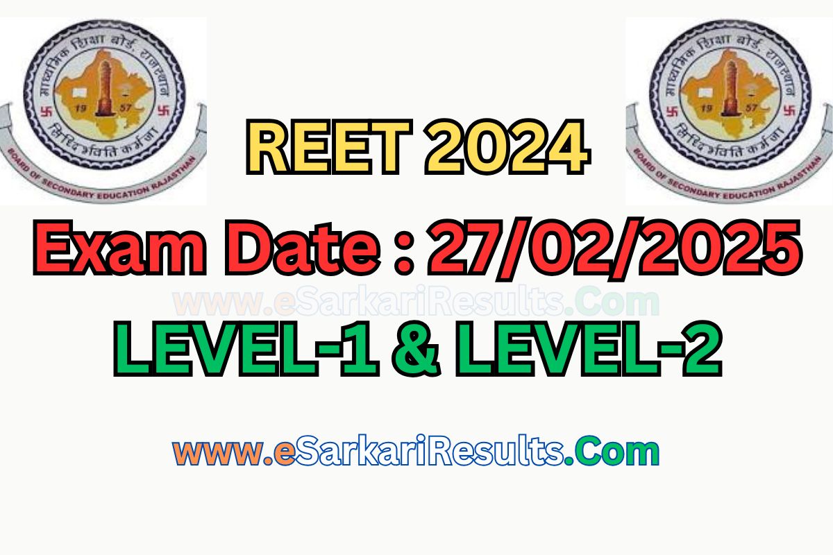 Rajasthan REET 2024 Apply Online for Level I and II Exam 2025